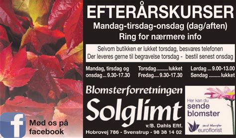 svenstrup blomster|Solglimt, Blomsterforretningen, Svenstrup J